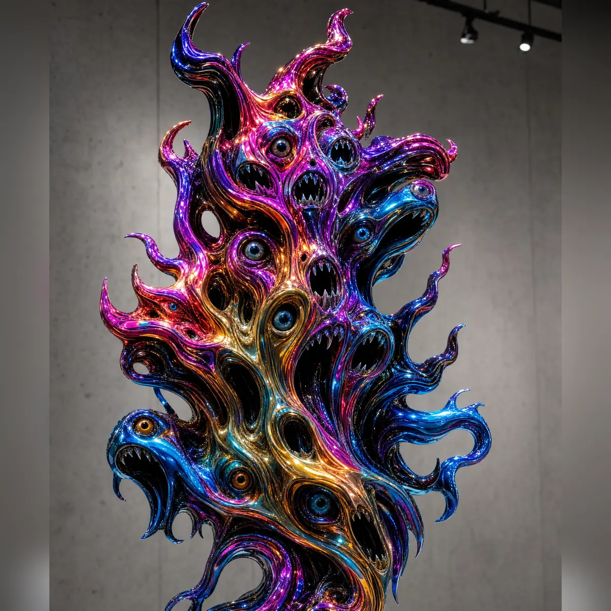 kromsky hydra chrome iridescent sculpture.